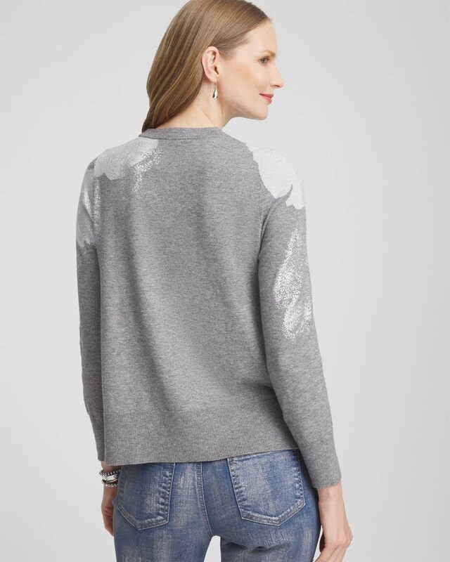 Silver Foil Intarsia Sweater - image 3